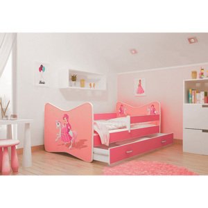 Pohádková dětská postel TOMÁŠ se zásuvkou + matrace + rošt ZDARMA, 140x70, zelená/VZOR 09