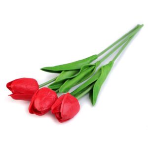 Umělý tulipán k aranžování 3ks - 5 červená