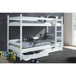 Vomaks unit Patrová postel typ 2 rozměry: 80x200 cm, provedení: bílá barva, zásuvky: bez zásuvek