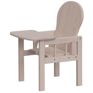 Dětská dřevěná jídelní židlička Scarlett KOMBI - masiv borovice - bílá (bělená)