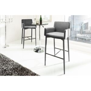 Designová barová židle Neapol, šedý samet
