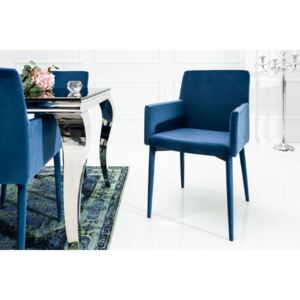 Designová židle s područkami Neapol, královská modrá
