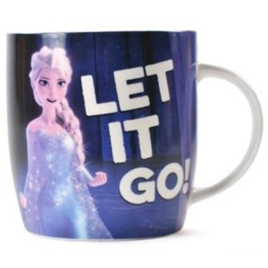 CurePink Keramický hrnek Frozen: Let It Go 325 ml bílý