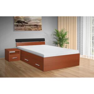 Nabytekmorava postel s úložným prostorem RAMI - M 140x200 cm barva lamina: TŘEŠEŇ ITALSKÁ 002, matrace: bez matrace