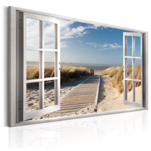 3D obraz okno na pláž Velikost (šířka x výška): 60x40 cm