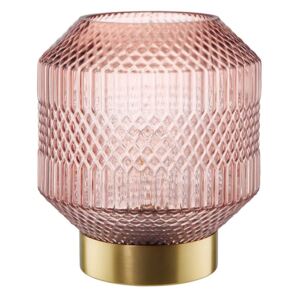 Butlers HAILEY LED Skleněná lampa se zlatým okrajem 19 cm - sv. růžová