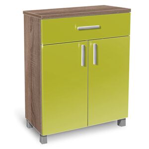 Nabytekmorava Koupelnová skříňka K24 barva skříňky: dub sonoma tmavá, barva dvířek: lemon lesk