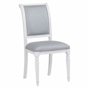 Bílá buková jídelní židle s modro-šedým polstrováním Folke Mozart