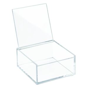 Průhledný stohovatelný box s víkem iDesign Clarity, 10 x 10 cm