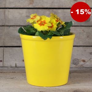 Keramický květináč - žlutý