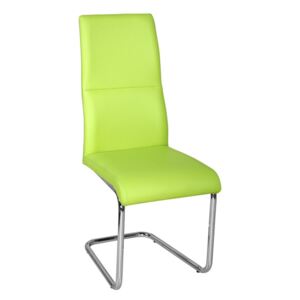 Tempo Kondela Jídelní židle, ekokůže zelená/chrom, BETINA