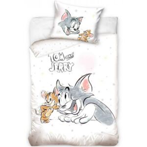 Carbotex • Povlečení do dětské postýlky Tom a Jerry - 100% bavlna Renforce - 40 x 60 cm + 100 x 135 cm