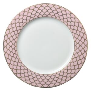 DEKORACEASTYL Porcelánový jídelní talíř Pink & Gold Scallop 626502
