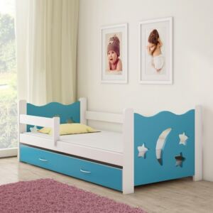 Dětská postel ACMA III modrá/bílá160x80 cm + matrace zdarma