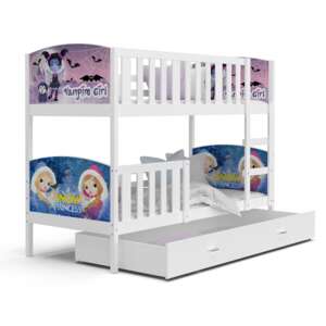 Dětská patrová postel se šuplíkem TAMI Q - 190x80 cm - bílá (4)