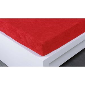 XPOSE ® FROTÉ PROSTĚRADLO Exclusive 90x200cm - tmavě červené