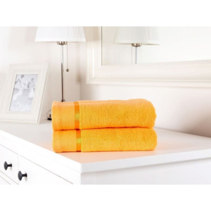 2x bavlněné ručníky froté oranžové 50x100 Fluffy (500g/m2)
