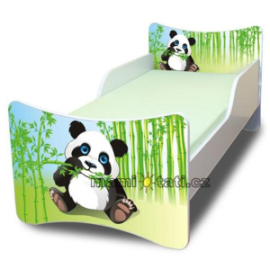 NELLYS Dětská postel se zábranou Panda - 200x80 cm