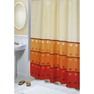 Koupelnové závěsy - 180x200 cm oranžová geometrie Bellatex