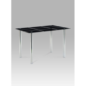 Autronic Jídelní stůl 120x80 cm, černé sklo / chrom AT-1888 BK
