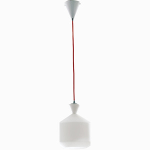 I-SUGAR-C závěsné svítidlo 1xE27 bílé opálové sklo a červený kabel