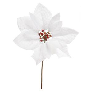 Autronic Květina umělá vazbová. Vánoční růže, poinsécie , barva bílá VK-1226