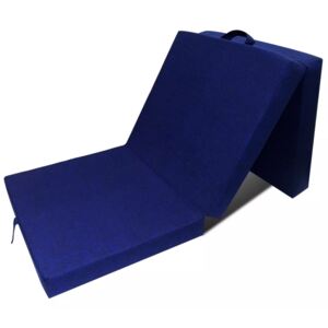 Trojdílná skládací pěnová matrace - modrá | 190x70x9 cm