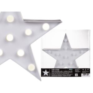 Bílá plastová LED hvězda - 27 cm