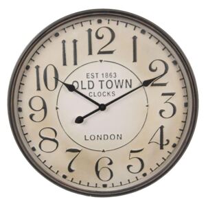 Kovové nástěnné hodiny OLD TOWN 60 cm (Clayre & Eef)