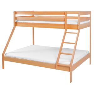 Patrová dřevěná postel Scarlett Monfi (buk) přírodní - 140 x 200 cm / 90 x 200 cm