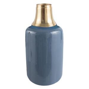 Velká váza Shine 33 cm L Present Time (Barva- modro zlatá)