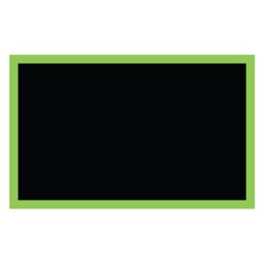 Černá nalepovací tabule s rámečkem Barva: černá 070, Druhá barva: zelená 063, Rozměr: Celý motiv 108x76, z toho samotná tabule 100x62 cm