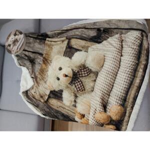 Kvalitní dětská deka do kočárku s medvídkem