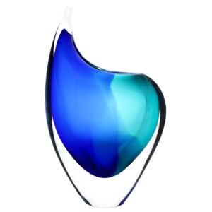 Skleněná váza AQUA 06 - modrá a tyrkysová - české sklo od Artcristal Bohemia Výška: 16 cm
