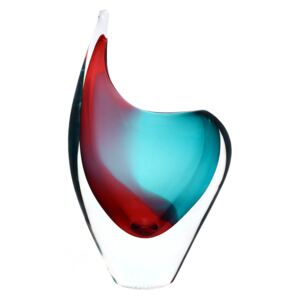 Skleněná váza FLOWER 06 - růžová a modrá - české sklo od Artcristal Bohemia Výška: 16 cm