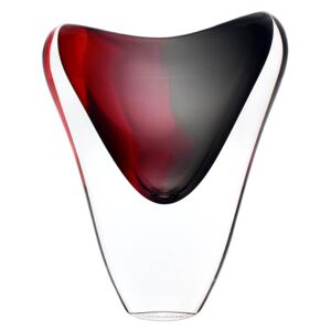 Skleněná váza LOVE 05 - růžová a černá - české sklo od Artcristal Bohemia Výška: 15 cm