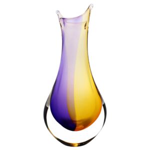Skleněná váza ELEGANT 09 - zlatá a fialová - české sklo od Artcristal Bohemia Výška: 21 cm