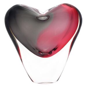Skleněná váza LOVE 08 - růžová a černá - české sklo od Artcristal Bohemia Výška: 12 cm