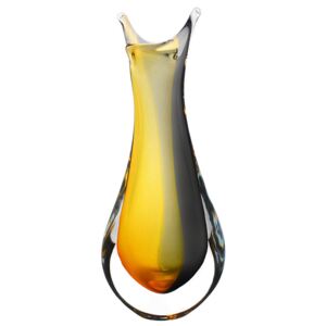Skleněná váza TIGER 09 - zlatá a černá - české sklo od Artcristal Bohemia Výška: 21 cm