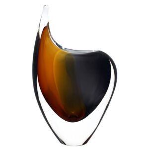 Skleněná váza TIGER 06 - zlatá a černá - české sklo od Artcristal Bohemia Výška: 16 cm