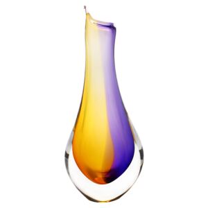 Skleněná váza ELEGANT 02 - zlatá a fialová - české sklo od Artcristal Bohemia Výška: 22 cm