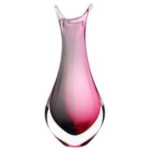 Skleněná váza LOVE 09 - růžová a černá - české sklo od Artcristal Bohemia Výška: 21 cm