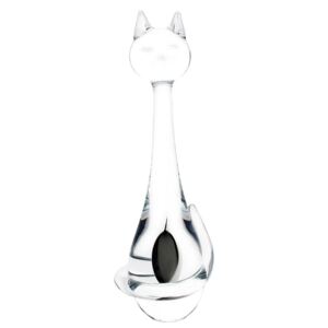 Skleněná kočka MOON - černá a bílá - české sklo od Artcristal Bohemia Výška: 21 cm