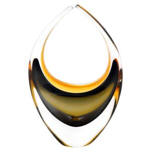 Skleněný košík TIGER - zlatá a černá - české sklo od Artcristal Bohemia Výška: 15 cm