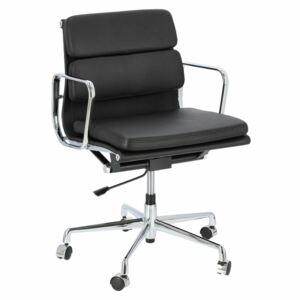 D2.DESIGN Kancelářská židle CH inspirovaná EA217 černá kůže, chrom