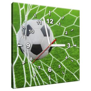 Tištěný obraz s hodinami Fotbalový míč v bráně ZP3872A_1AI