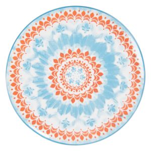 Azurovo-oranžový jídelní talíř Azuré - Ø 26 cm