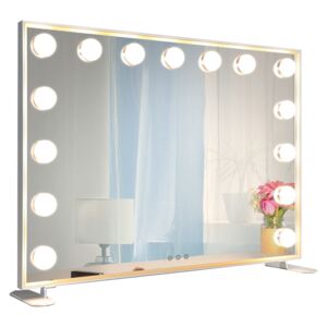 MMIRO, Hollywoodské make-up zrcadlo s osvětlením L620, 75 x 64 cm | bílá