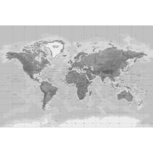 Obraz nádherná černobílá mapa světa