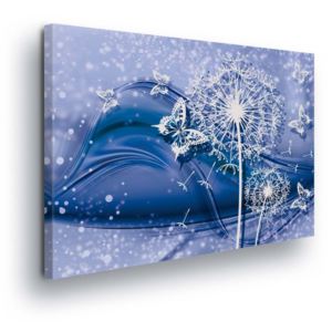 Obraz na plátně - Modrý Podklad s Pampeliškou 100x75 cm